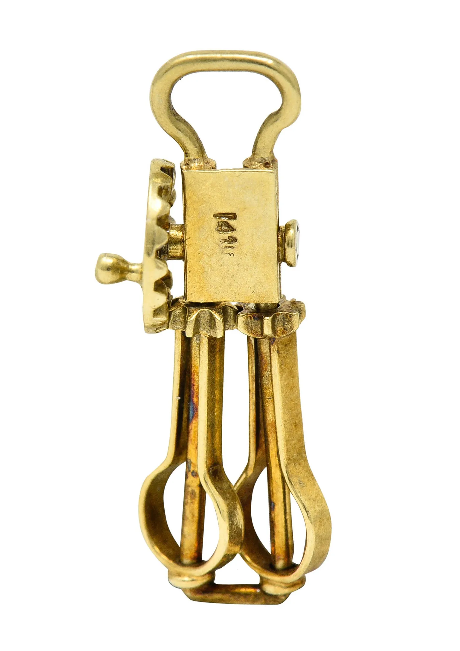 Sloan & Co. Retro 14 Karat Gold Articulated Hand Mixer Charm