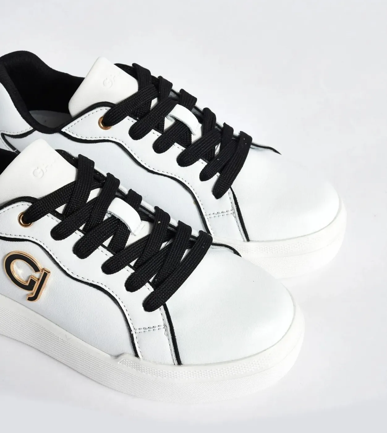 SNEAKERS GAUDì DONNA IN PELLE CON LOGO V33-62940/WHITE/BLACK