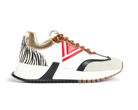 SNEAKERS GAUDì DONNA OFFWHITE/WHITE CON MOTIVO ANIMALIER V33-63320