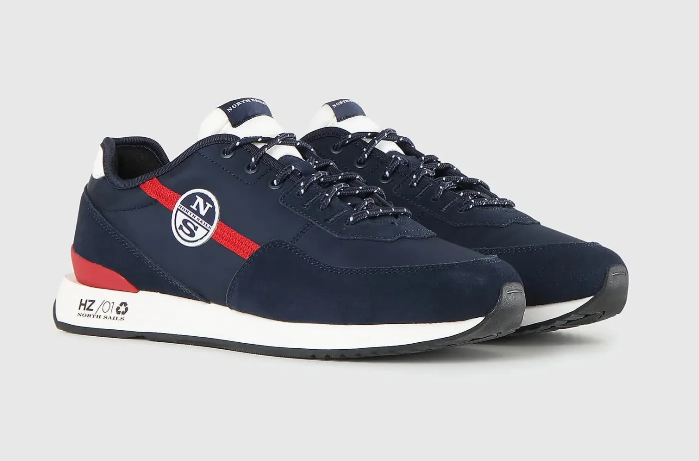 SNEAKERS NORTH SAILS UOMO NAVY RED HORIZON PLAIN 046