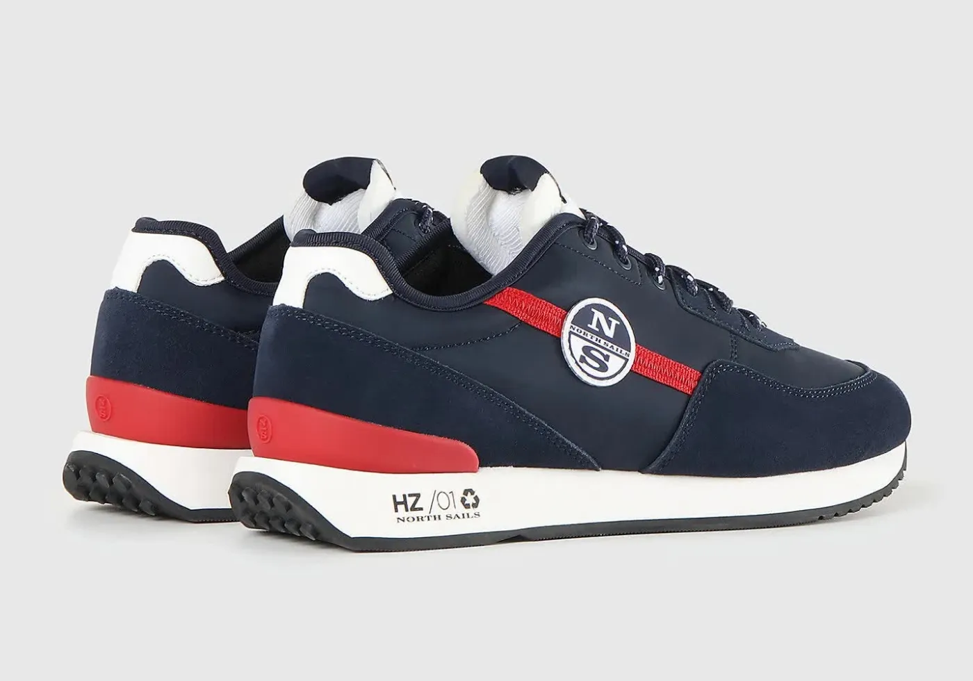 SNEAKERS NORTH SAILS UOMO NAVY RED HORIZON PLAIN 046