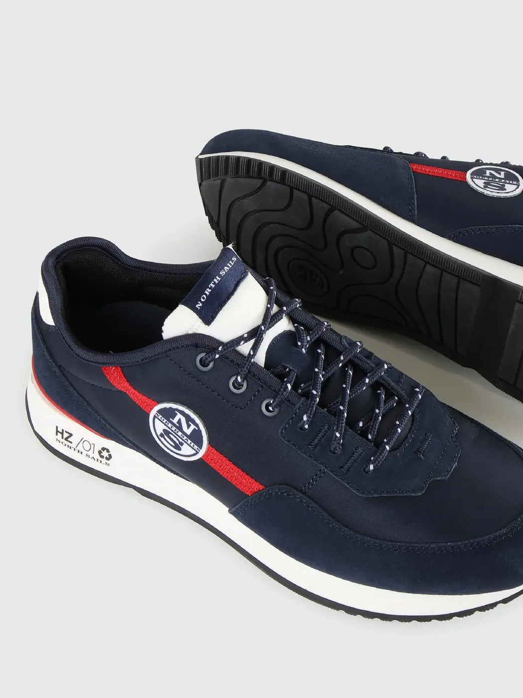 SNEAKERS NORTH SAILS UOMO NAVY RED HORIZON PLAIN 046