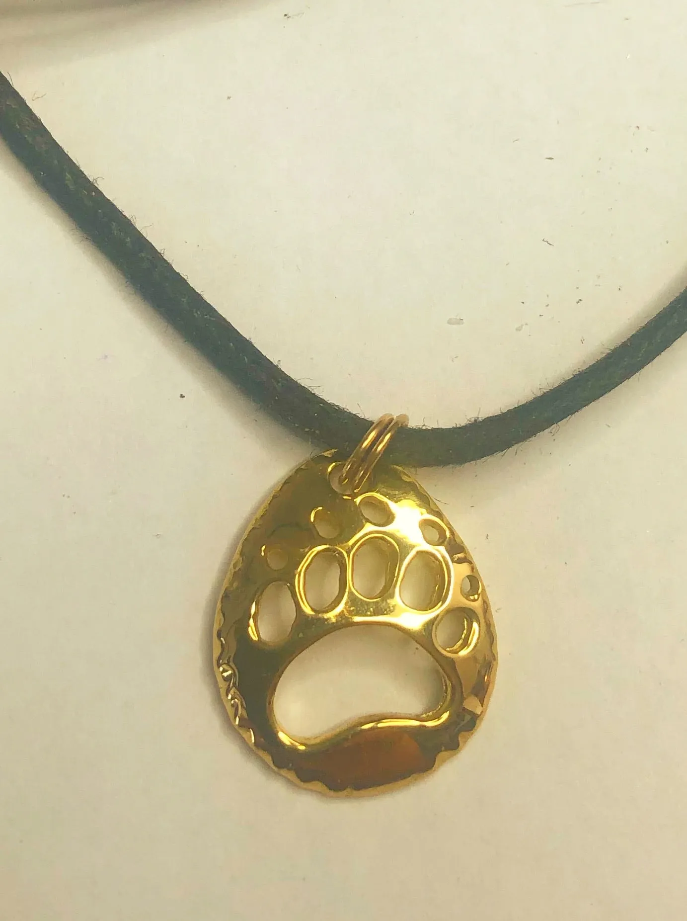 Solid 18kt Polar Bear Track pendant