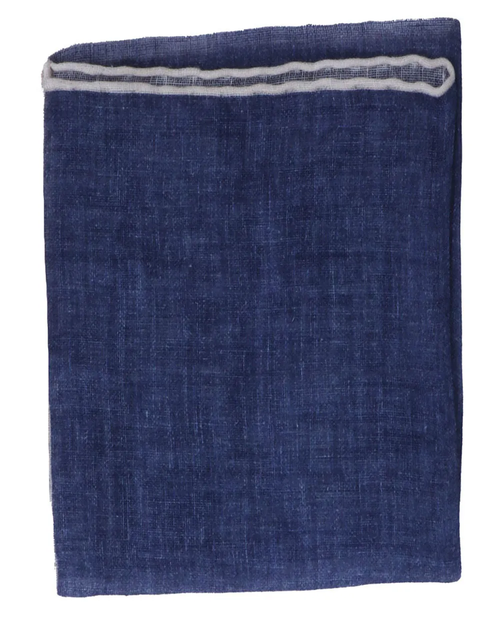 Solid Navy Linen Pocket Square