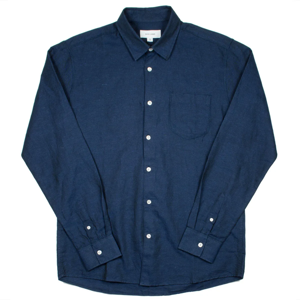 Soulland - Logan Linen Shirt - Navy