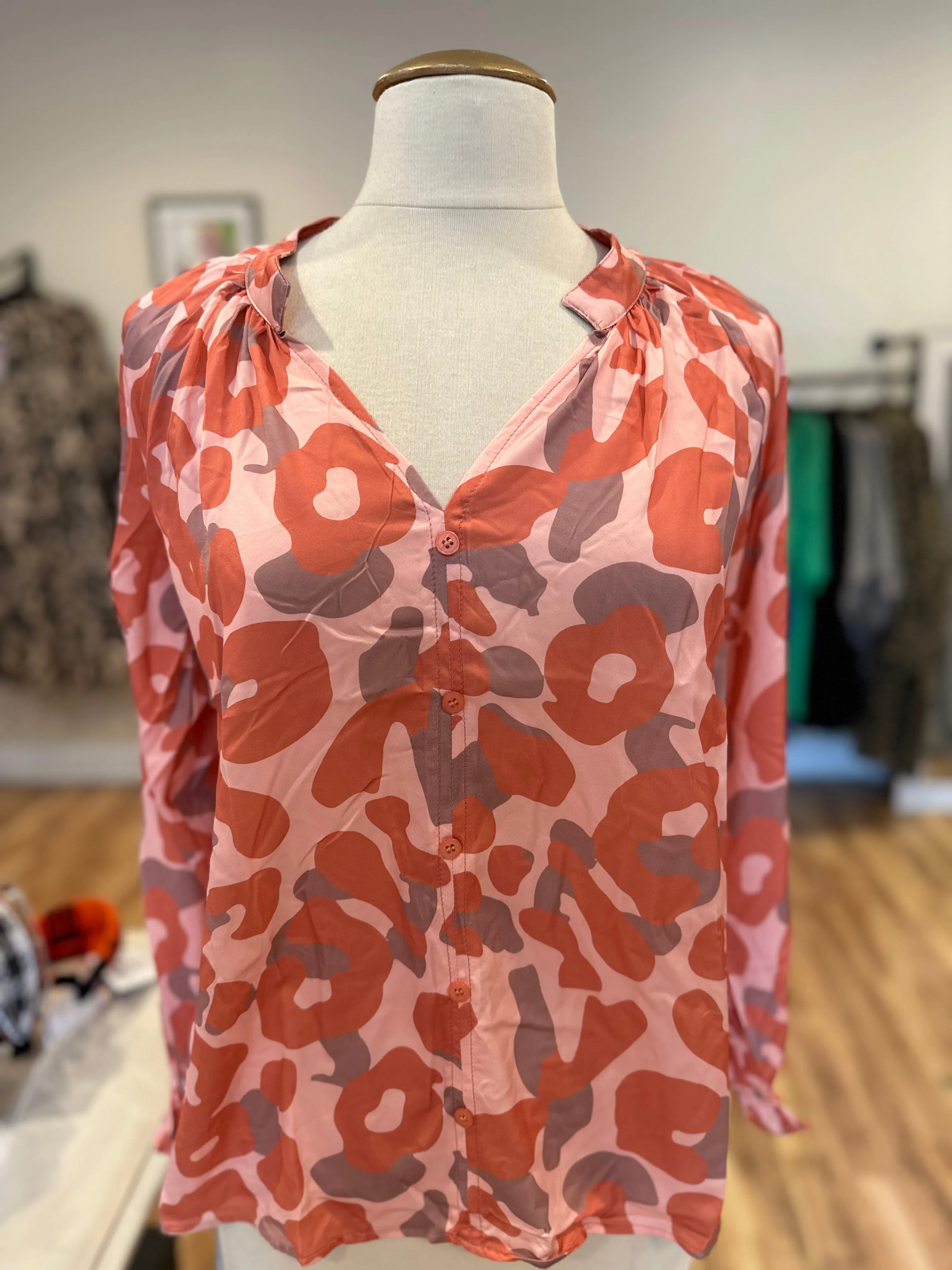 Southern Grace Floral Shirt in Orange