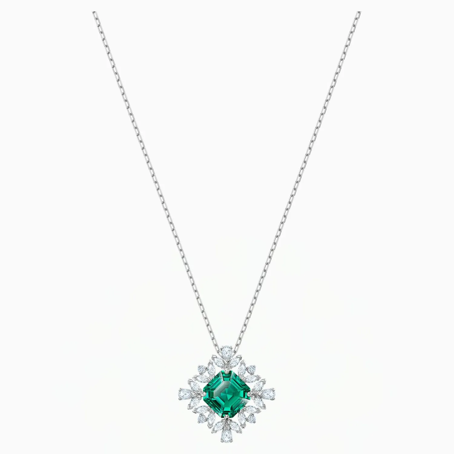 Swarovski PALACE NECKLACE, Green Rhodium Plated -5498832