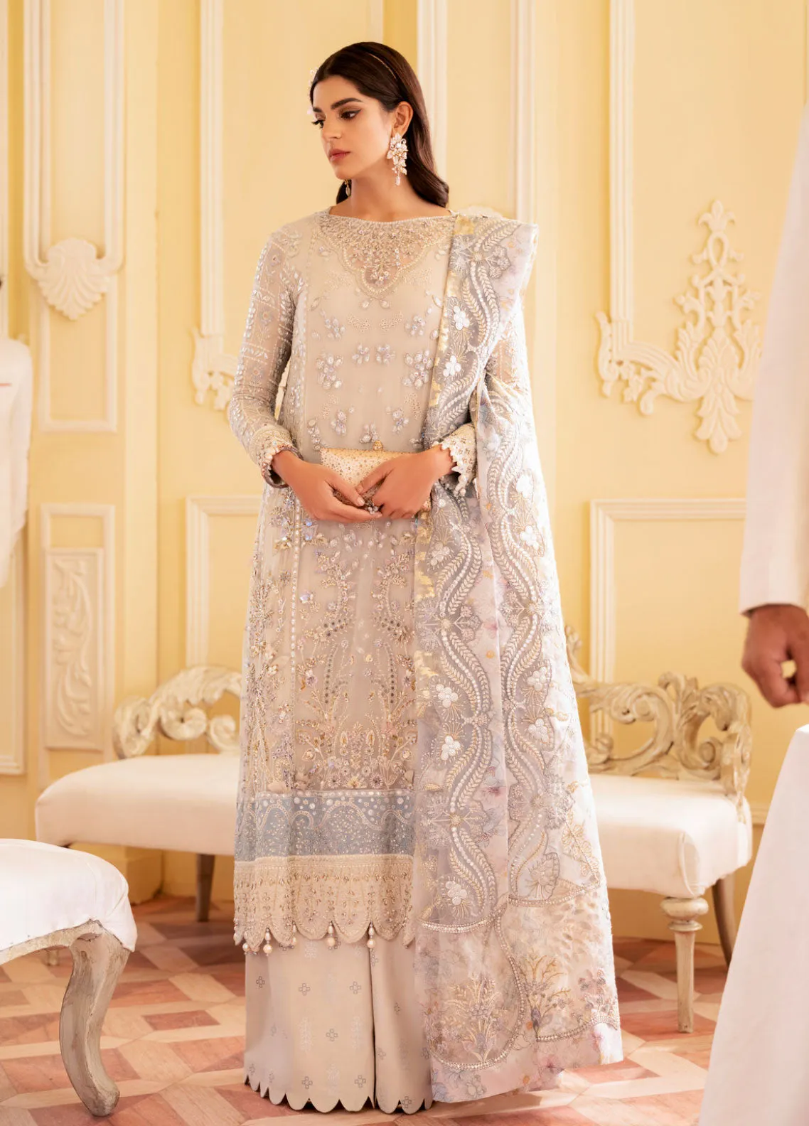 The Royal Palace By Nureh Embroidered Chiffon Unstitched 3 Piece Suit - 46