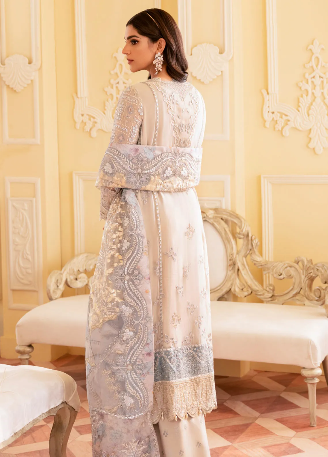 The Royal Palace By Nureh Embroidered Chiffon Unstitched 3 Piece Suit - 46