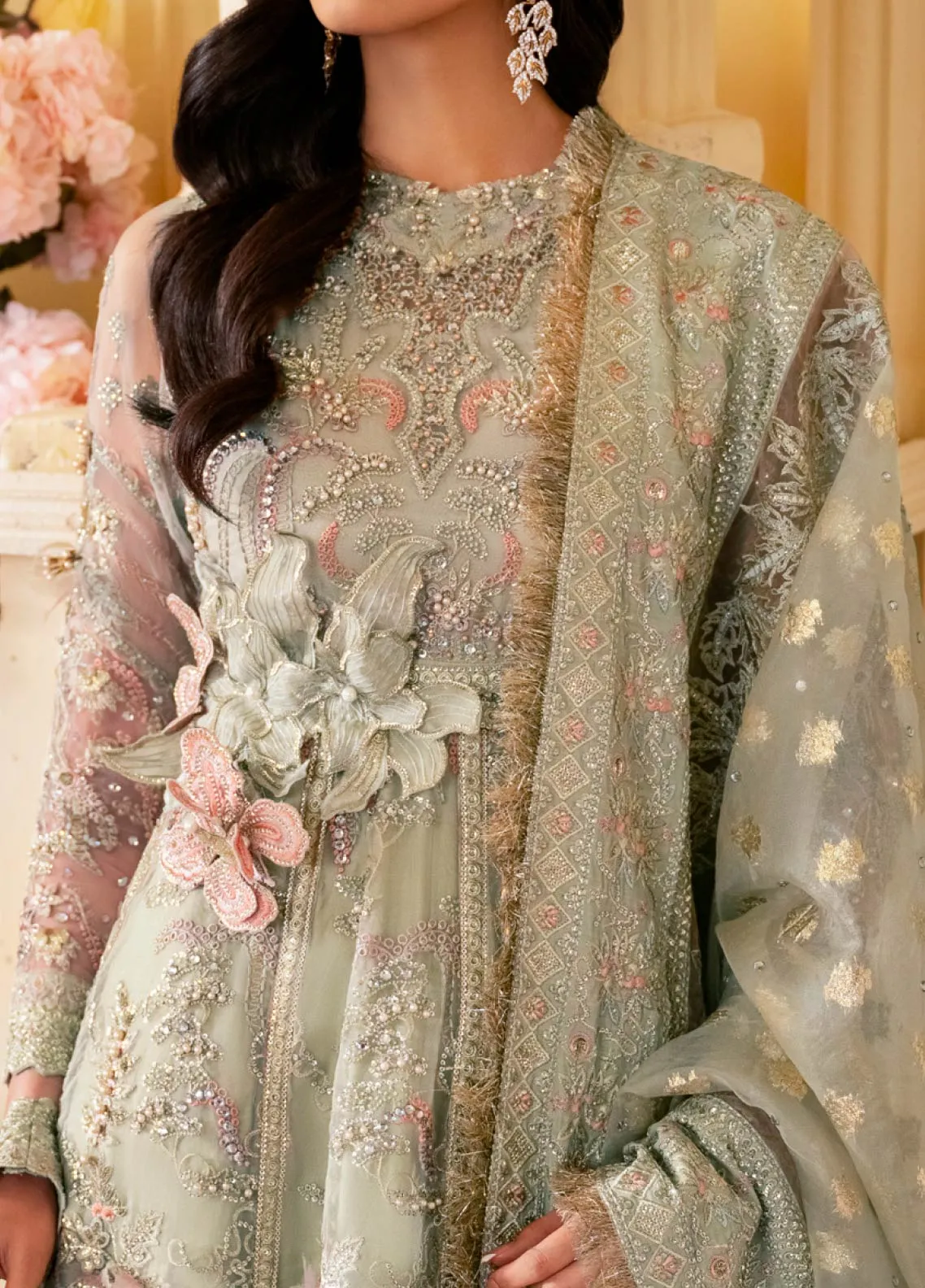 The Royal Palace By Nureh Embroidered Organza Unstitched 3 Piece Suit - 45