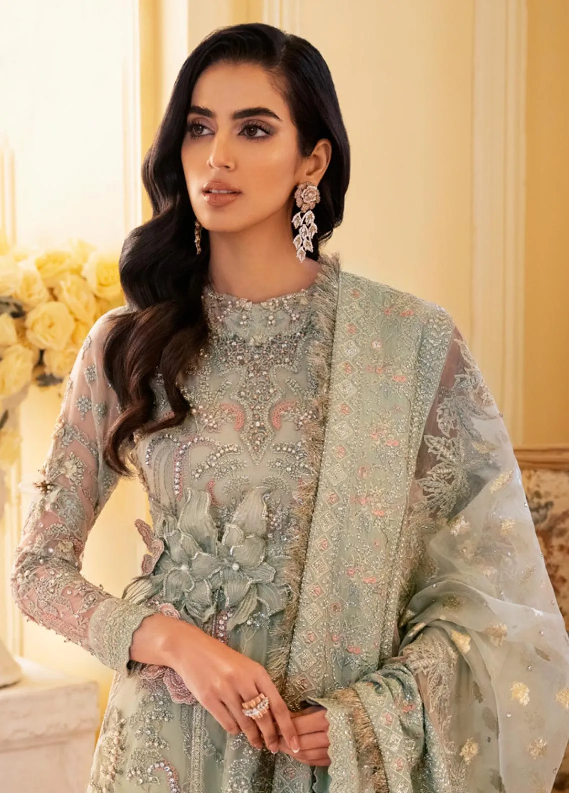 The Royal Palace By Nureh Embroidered Organza Unstitched 3 Piece Suit - 45