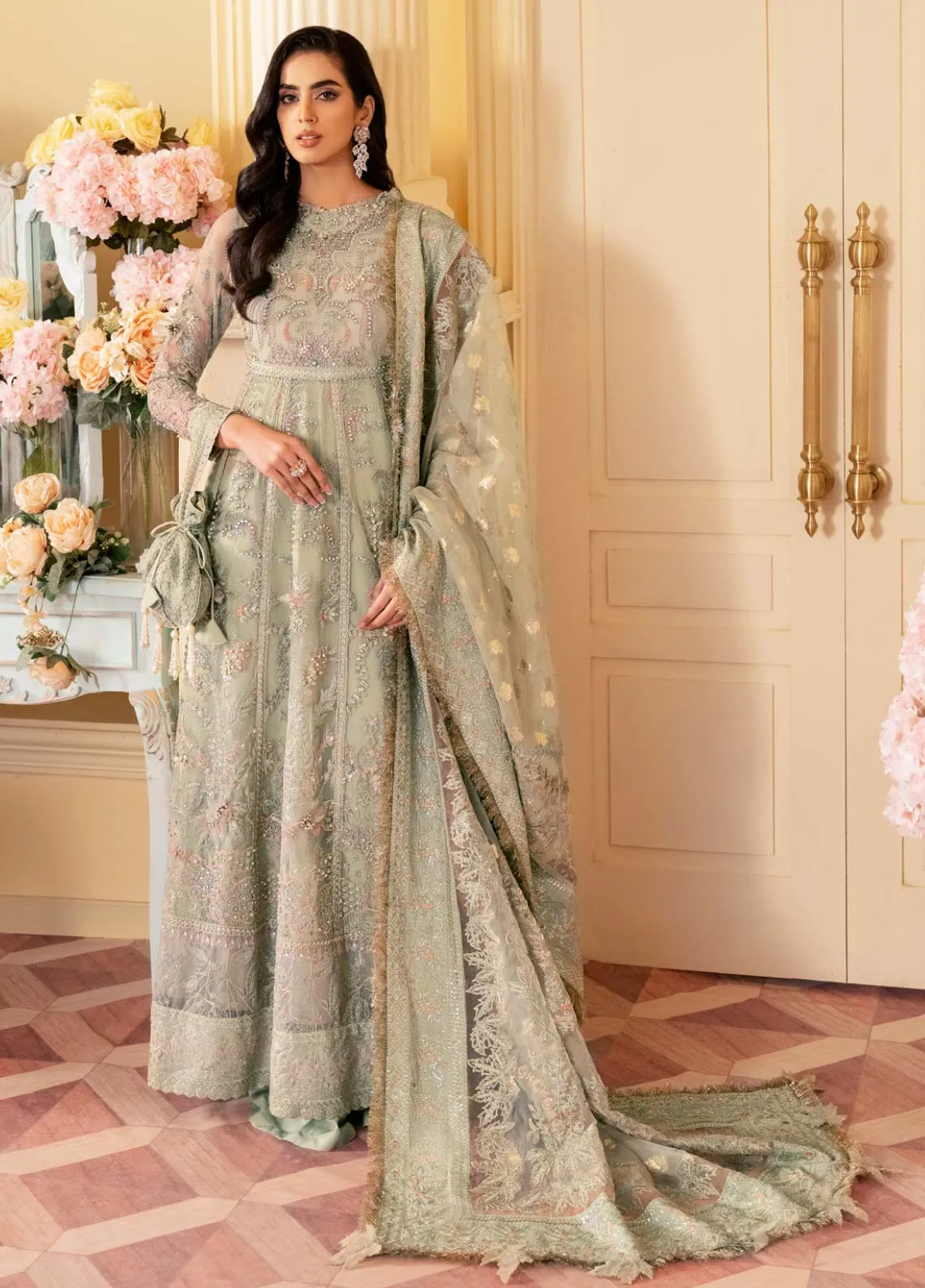 The Royal Palace By Nureh Embroidered Organza Unstitched 3 Piece Suit - 45