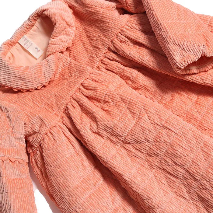 Tia Cibani Child Ivy Tufted Dress Salmon Pink