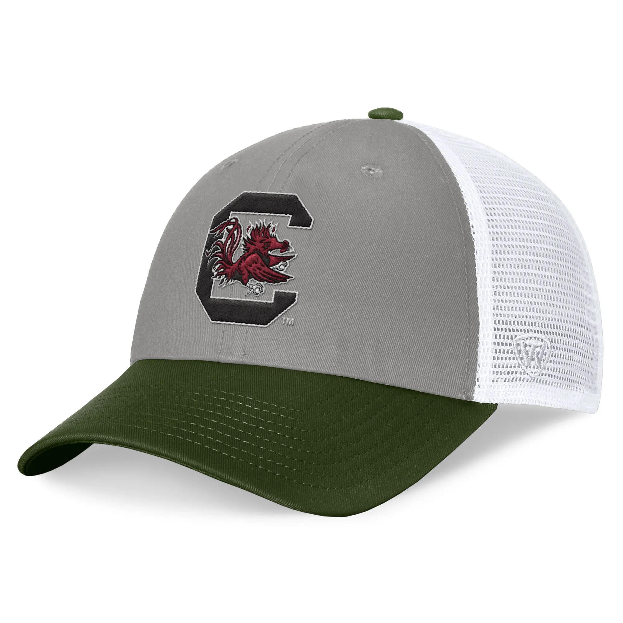 Top of the World South Carolina Gamecocks Gray/Green OHT Military Appreciation Badge Trucker Adjustable Hat