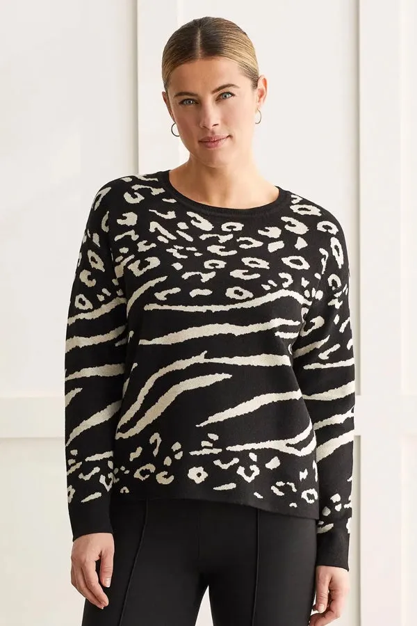 Tribal Reversible Cotton Crew Neck Sweater