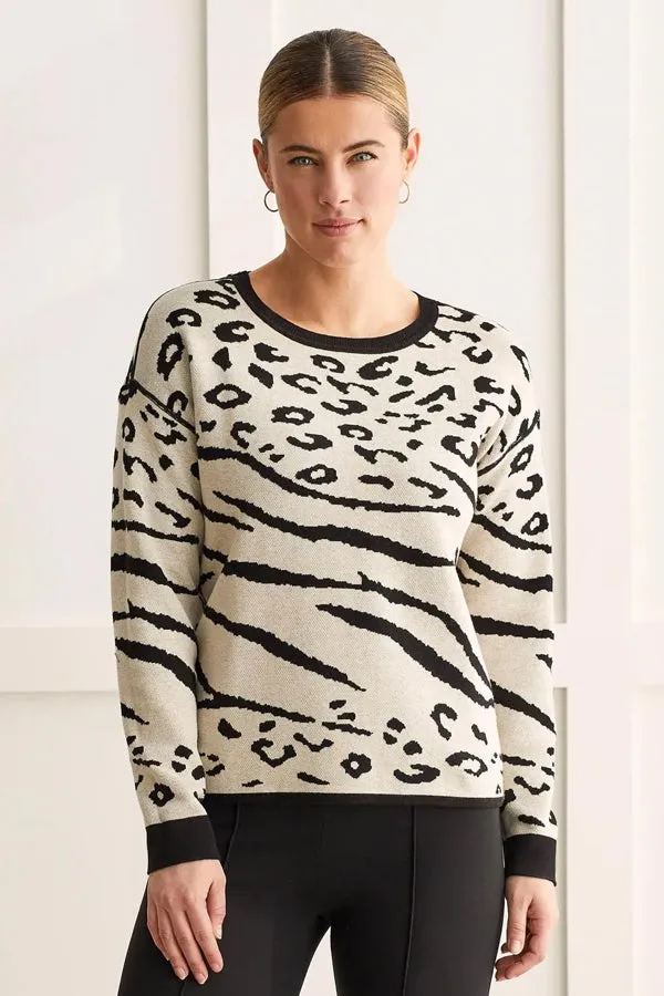 Tribal Reversible Cotton Crew Neck Sweater