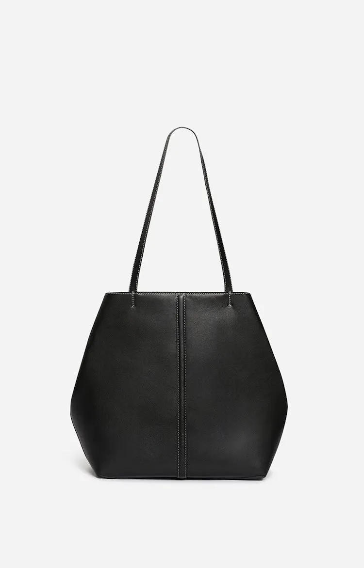 Vanessa Bruno Black Large Daily Leather Tote Bag