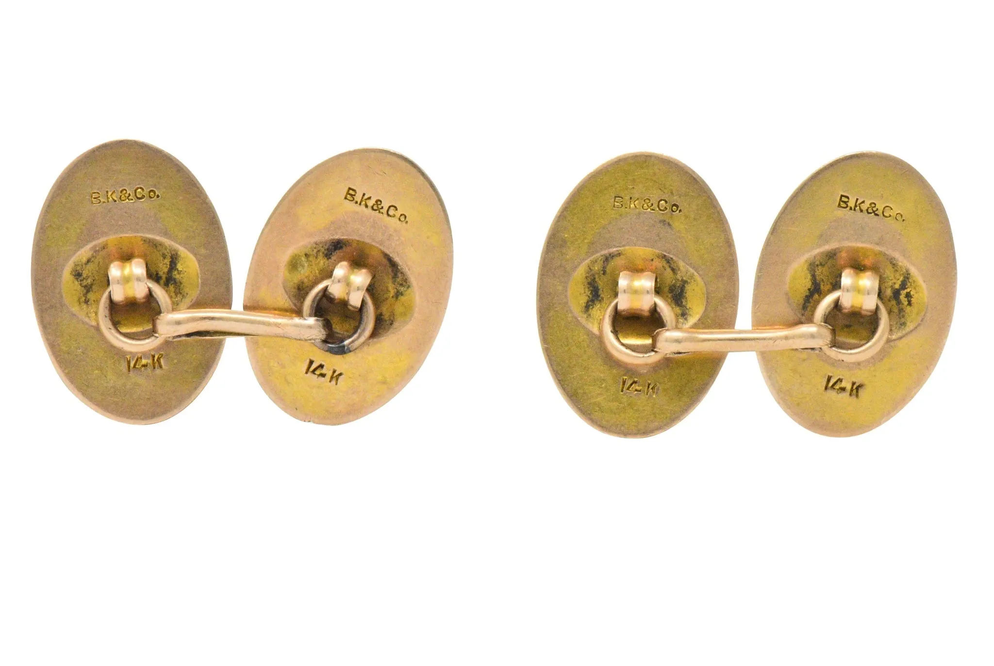 Victorian B.K. & Co. 14 Karat Gold Cufflinks