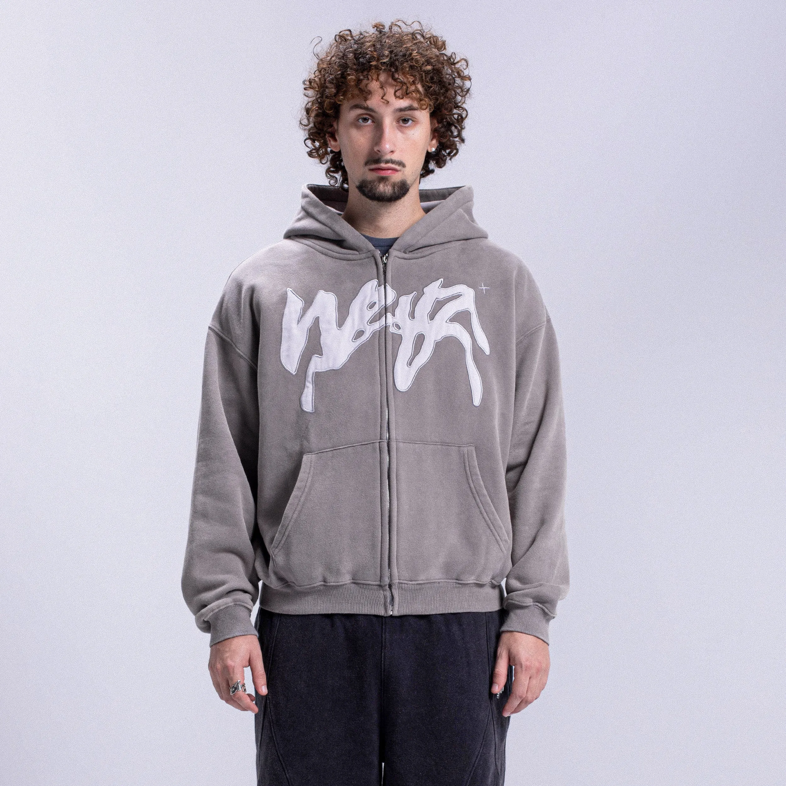 Vintage PROPAGANDA Zip Hoodie - Grey