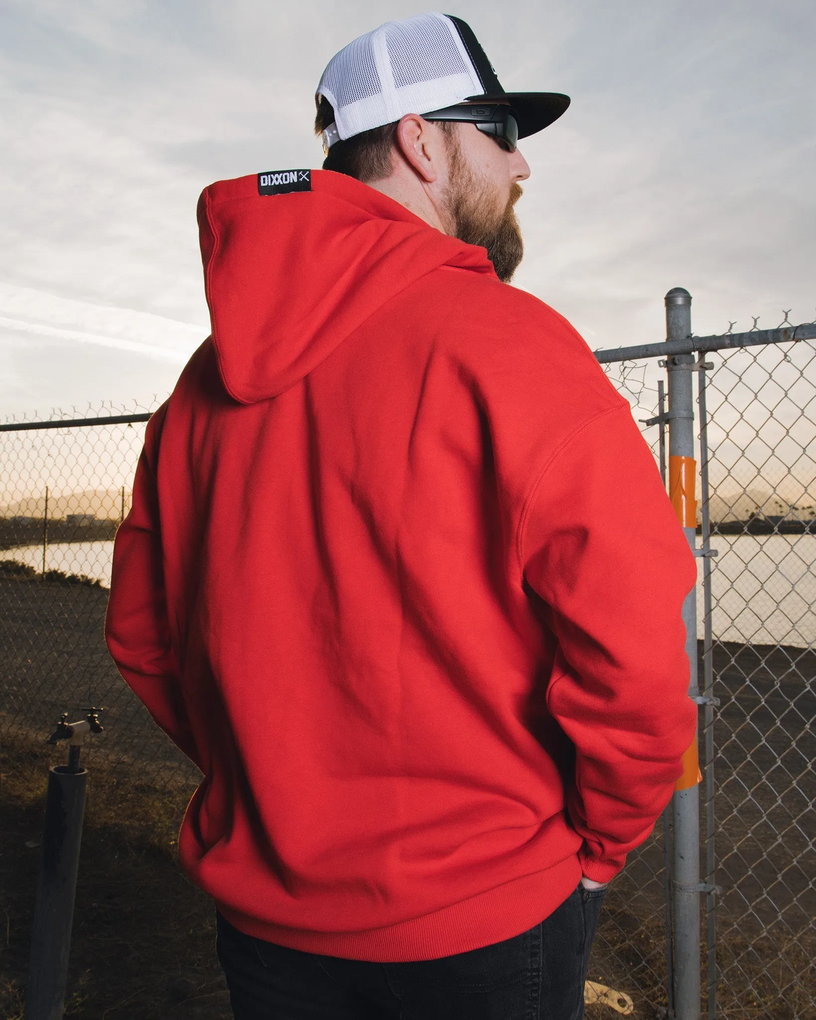 White Pastime Pullover Hoodie - Red