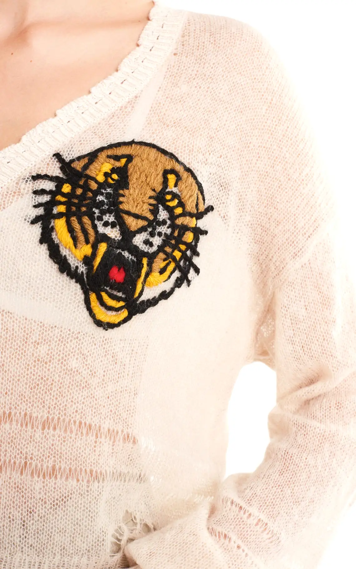 Wildfox Llana Knit Mascot Embroidered Sweater