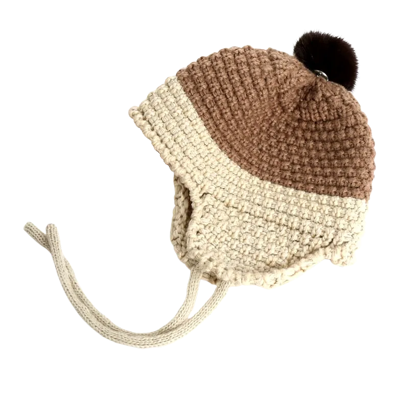 Winter Earflaps Sweater Hats Beanies Unisex Infant Toddler Cute Knitted Accessory Girls Boys Soft Warm