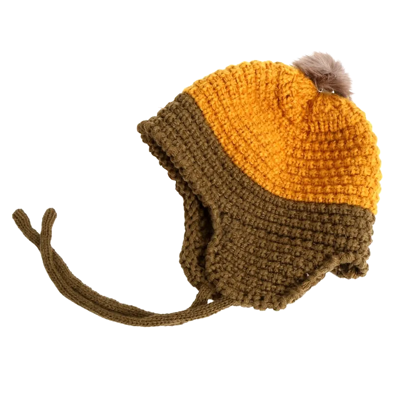 Winter Earflaps Sweater Hats Beanies Unisex Infant Toddler Cute Knitted Accessory Girls Boys Soft Warm