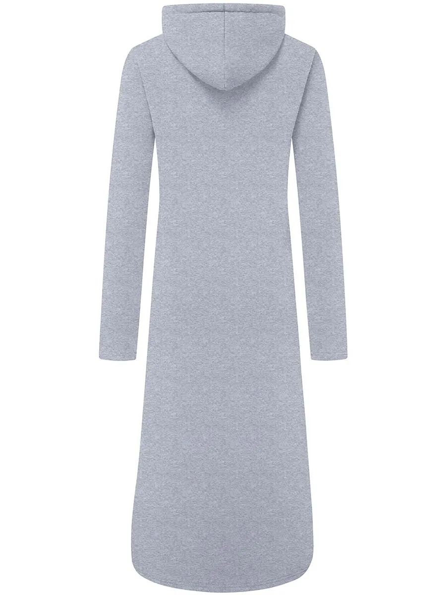 Womens Casual Long Hoodie Dress Sweatshirt