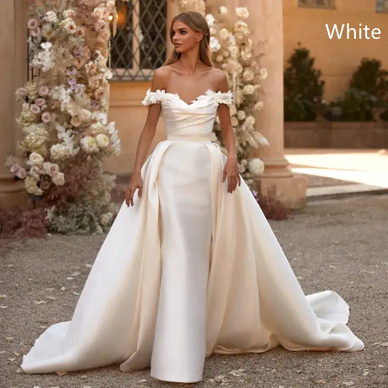 Women's Fashionable Removable Trailing Wedding Prom Dress