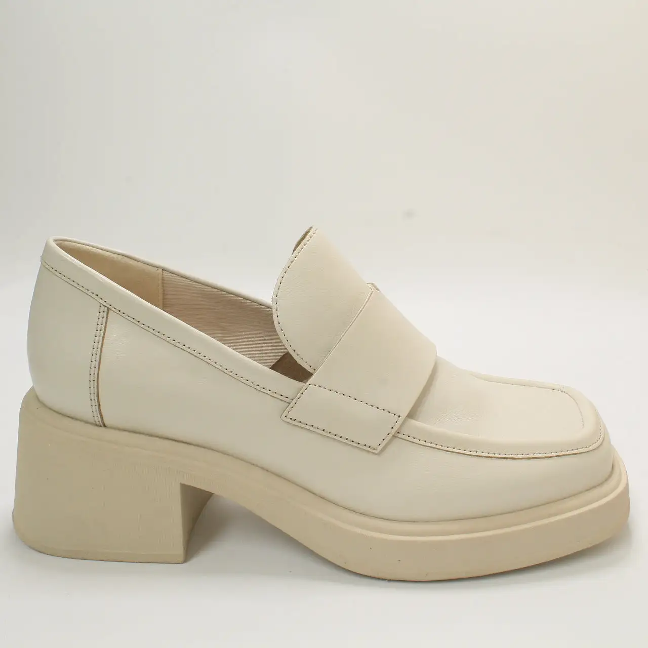 Womens Vagabond Shoemakers Dorah Heeled Loafers Off White Uk Size 7